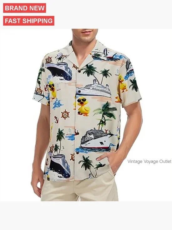 Men's Hawaiian Shirt Floral Print Short Sleeve Button Down Casual Beachwear - Picture 2 of 6